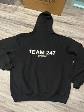 TEAM 247 Represent Black Men's Hoodie Sweatshirt